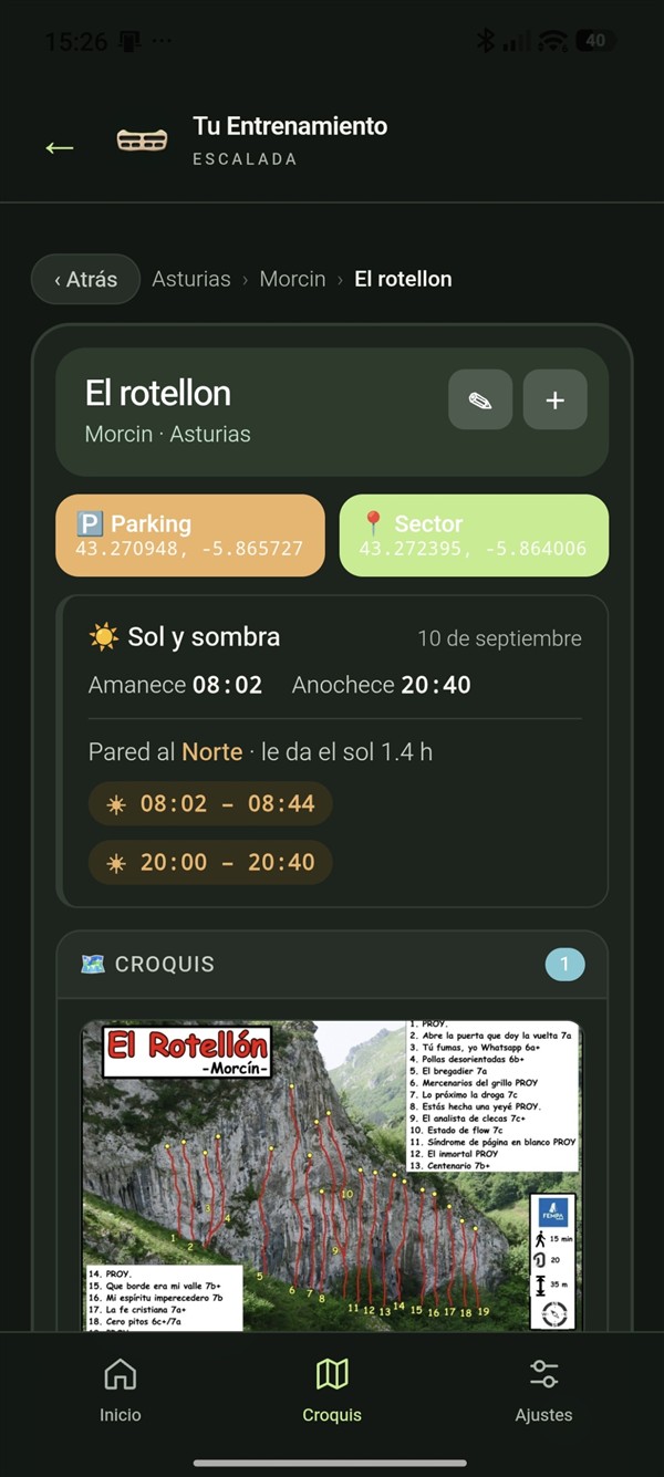Llega preparado a la roca / Arrive ready to climb